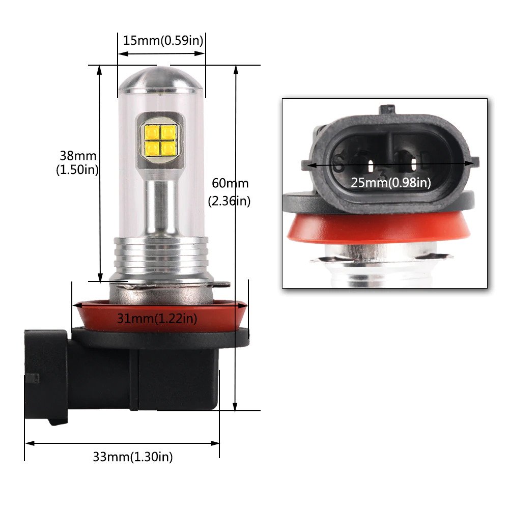 2x Nighteye LED Φώτα Πορείας H11 80W 3000Lm 6000K A334 - A18